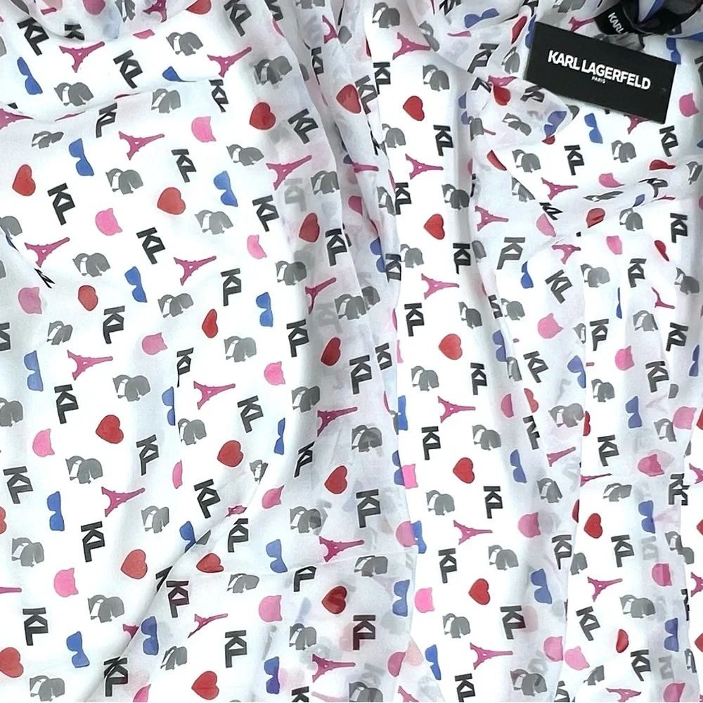 Karl Lagerfeld Paris Paris Icons Square Scarf 48” NWT